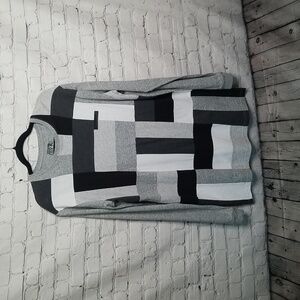 PRPS Goods & Co. Black/White Checkered Long Sleeve Mini Dress / Tunic Size Large